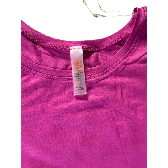 Womens Short Sleeve T-shirt By Mono B Size Small Bright Pink NWT - Picture 6 of 12